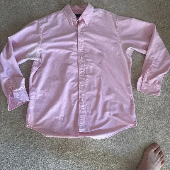 VTG Brooks Brothers Jeffrey Pink Button Down Cotton Logo Oxford Shirt USA | XL - Picture 10 of 11